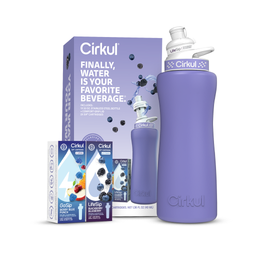 32oz. Matte Periwinkle Stainless Steel Bottle Starter Kit L1